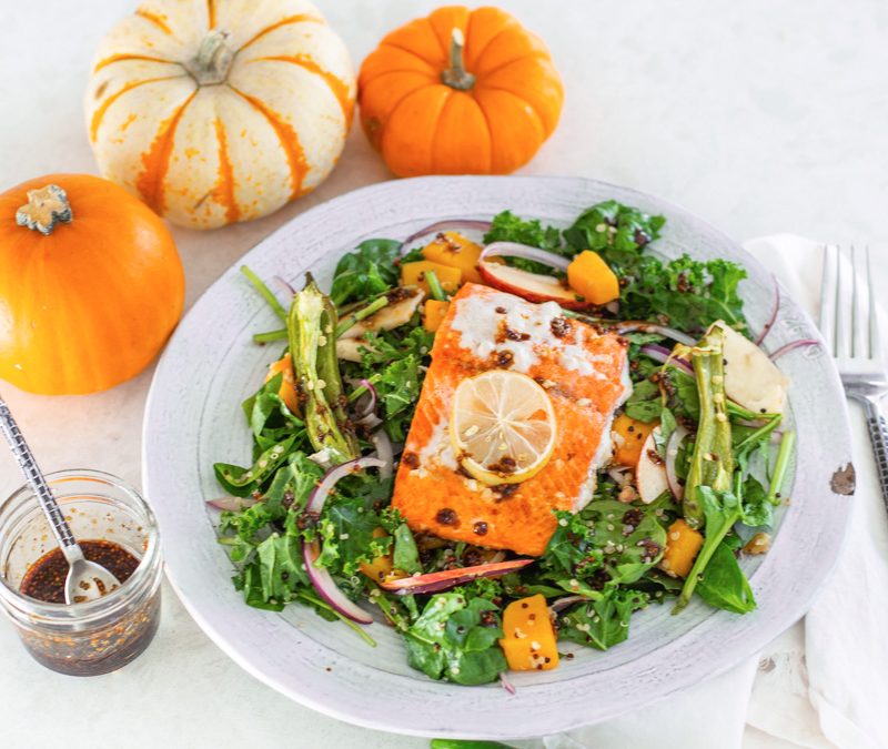 Ensalada De Calabaza Moscada Con Salmón