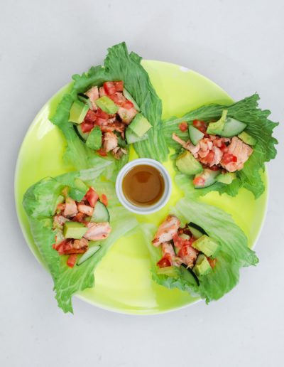 salmon lettuce tacos